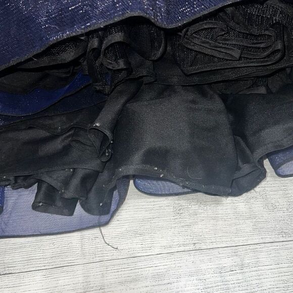 Madison James Black Navy Lace Mermaid Prom Dress Halter neck Tulle Skirt sz 8 - Picture 11 of 12